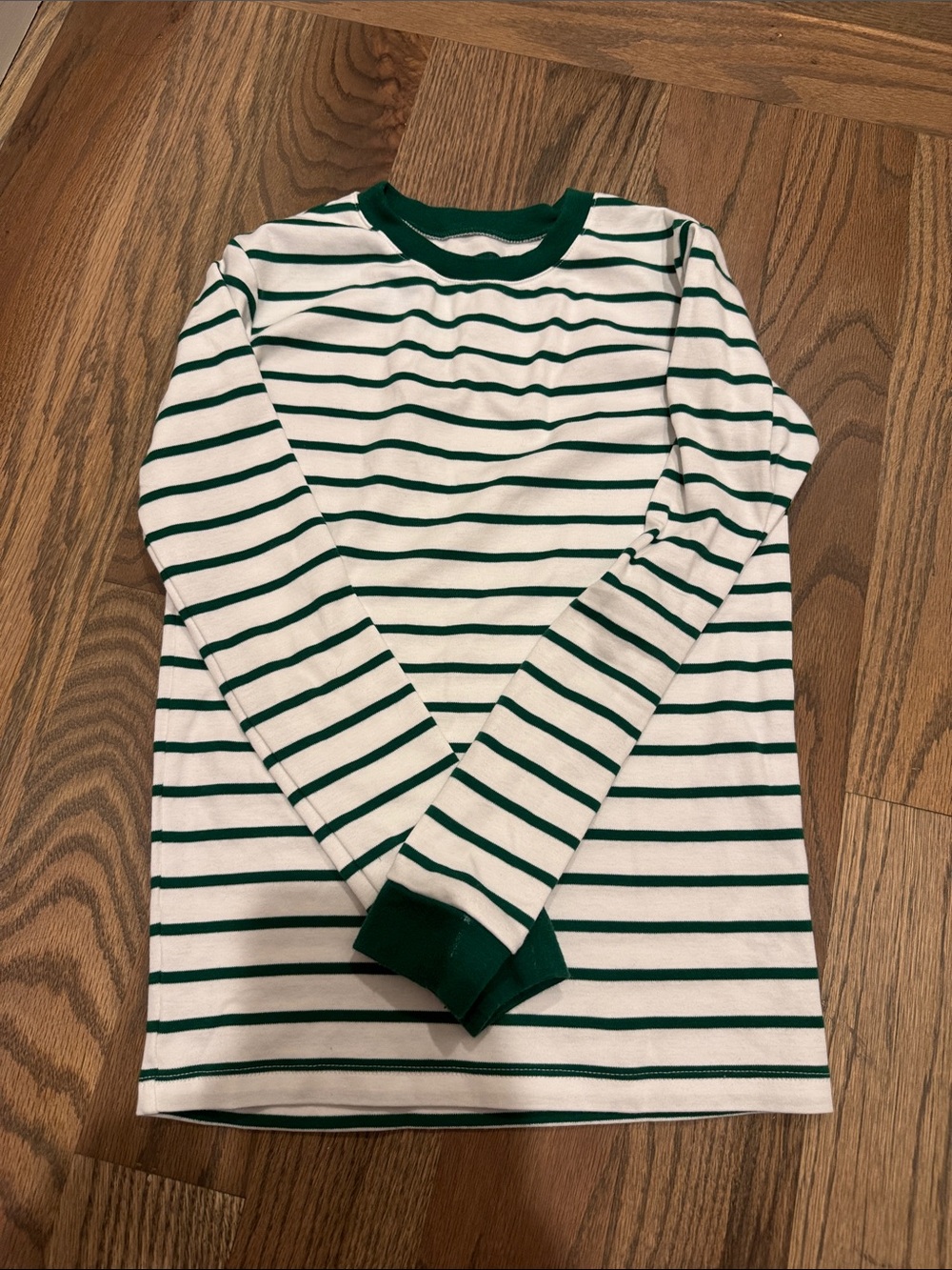 Kids Green & White Striped Long-Sleeve Pajama Top - Classic Comfort